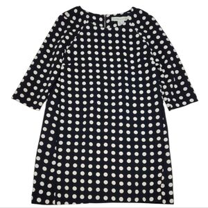 ANTHROPOLOGIE Lili Wang for Lilis Closet Black Ivory Polka Dot Shift Dress Small